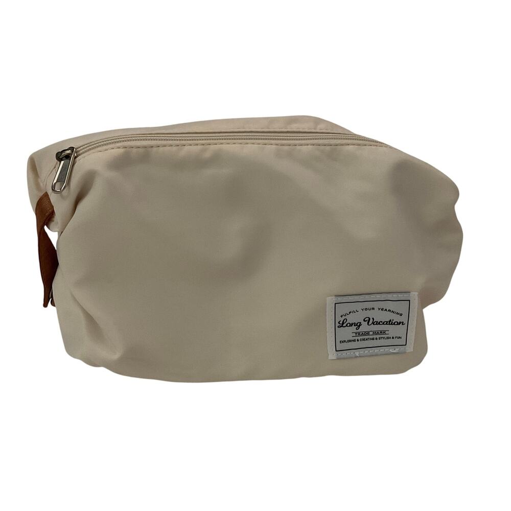 Long Vacation Toiletry/Makeup Travel Bag -‎ Cream/Brown